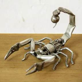 Recycled Scrap Metal Sculpture from Mexico - Escorpion Rustico | NOVICA