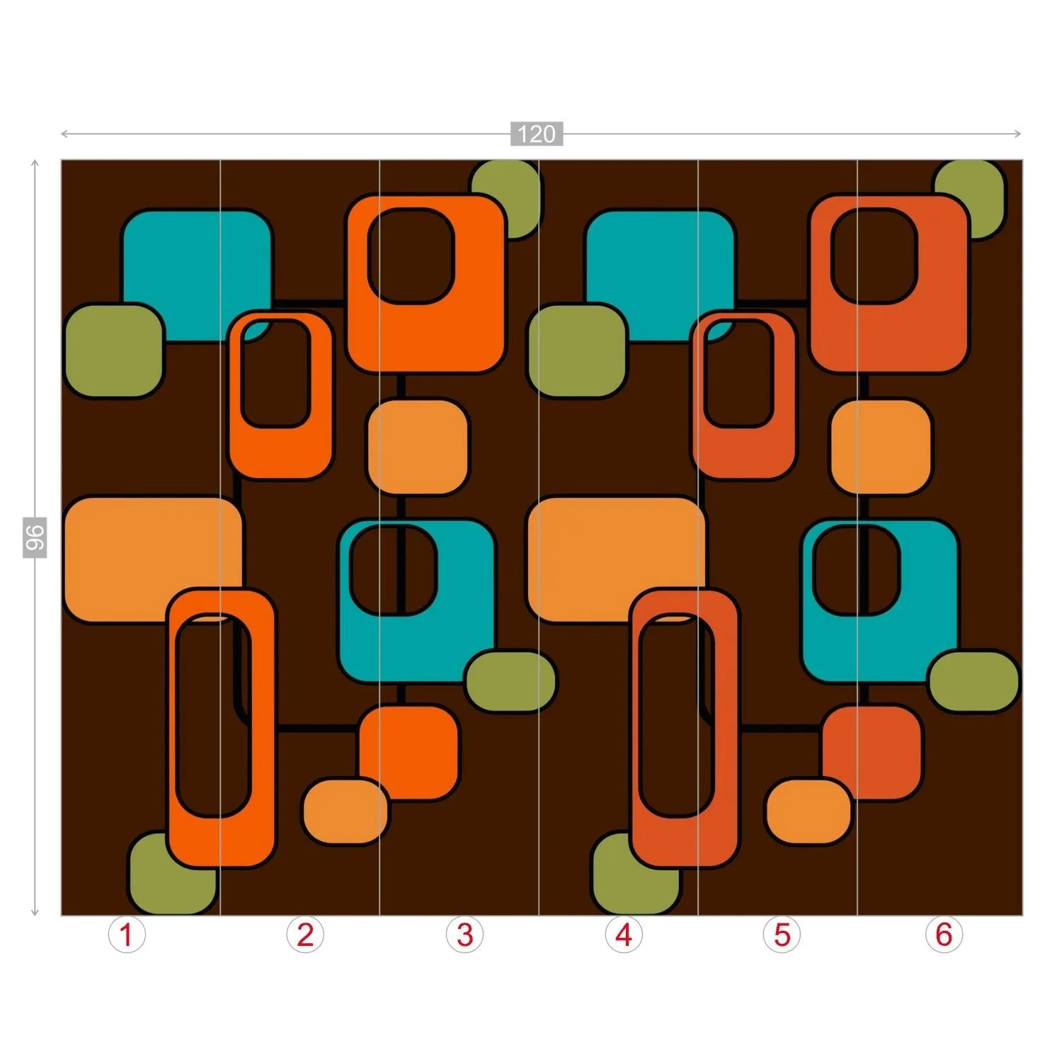 Retro 70s Mid Century Modern Geometric Wall Murals