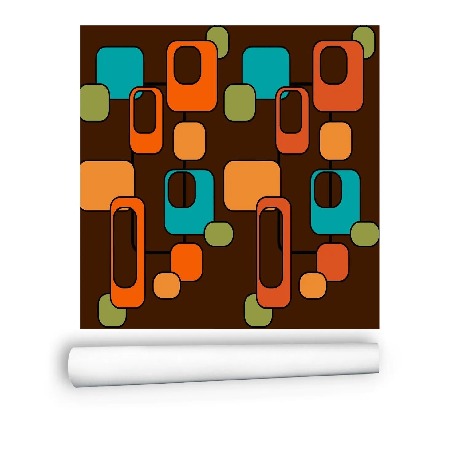 Retro 70s Mid Century Modern Geometric Wall Murals