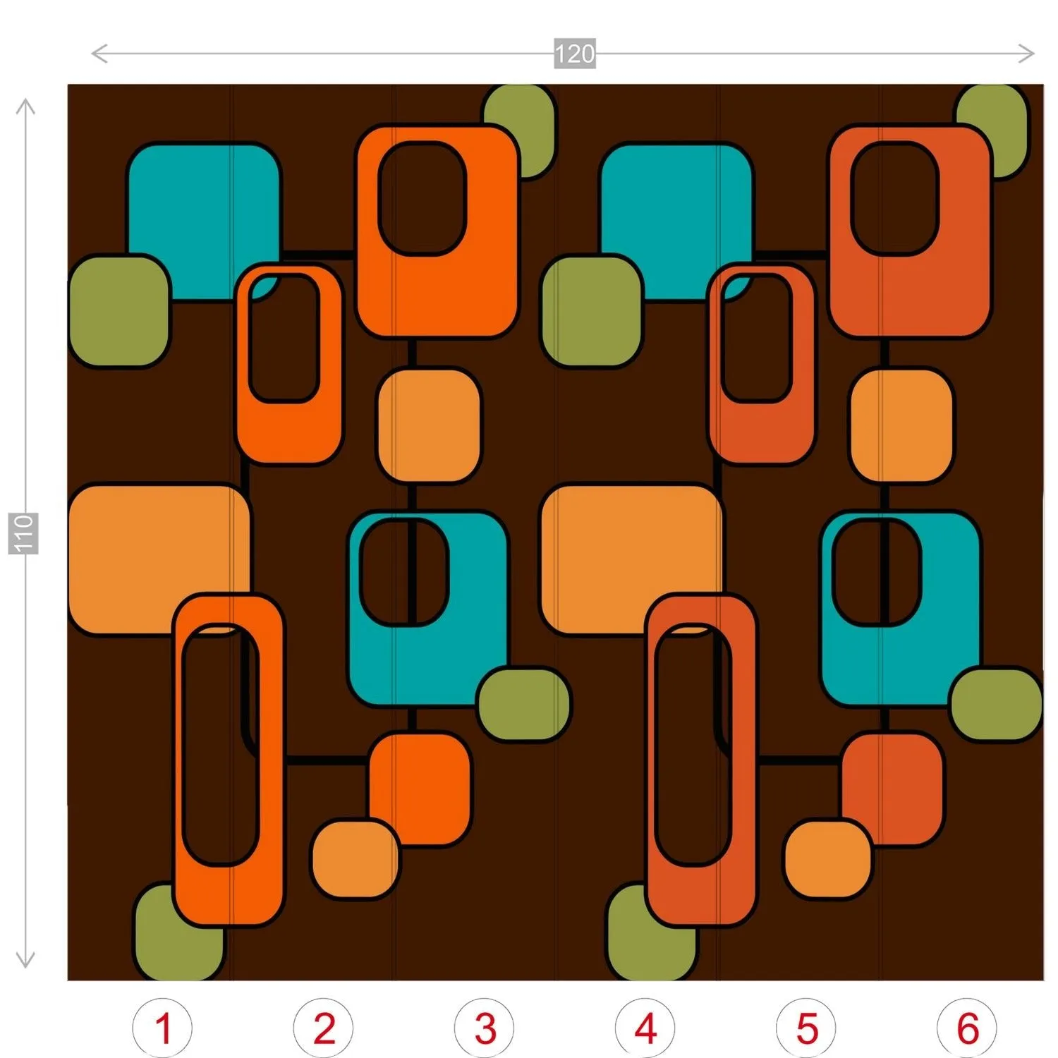 Retro 70s Mid Century Modern Geometric Wall Murals