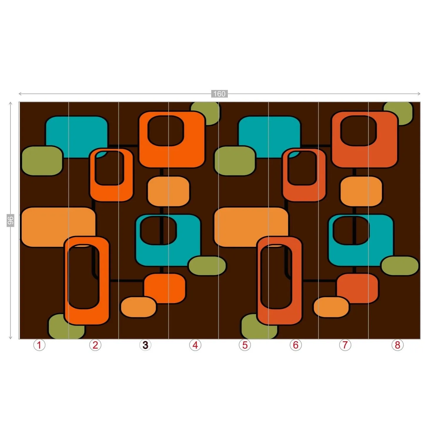 Retro 70s Mid Century Modern Geometric Wall Murals