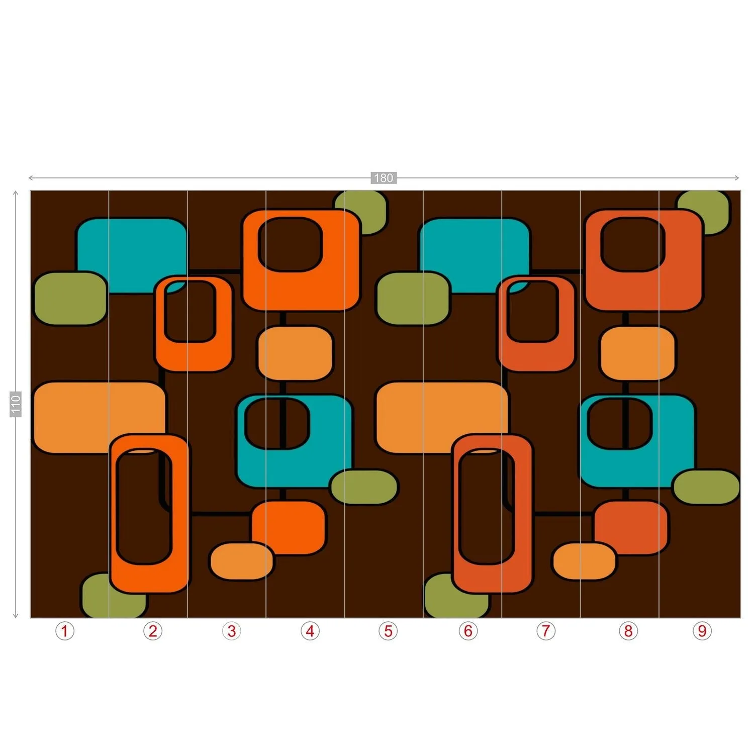 Retro 70s Mid Century Modern Geometric Wall Murals