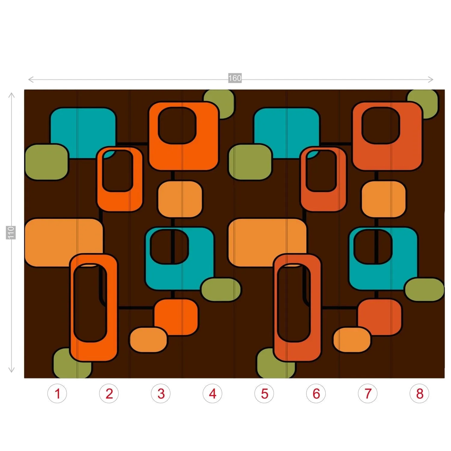 Retro 70s Mid Century Modern Geometric Wall Murals