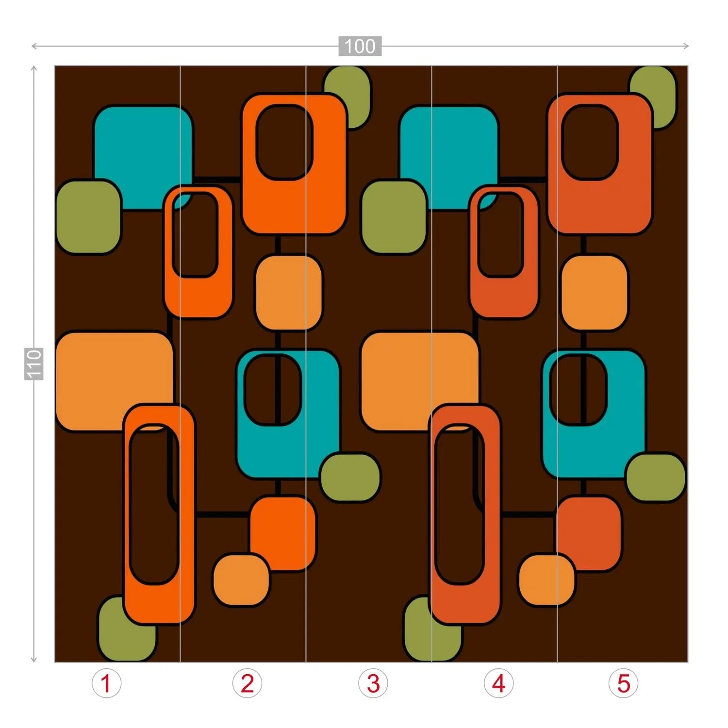 Retro 70s Mid Century Modern Geometric Wall Murals
