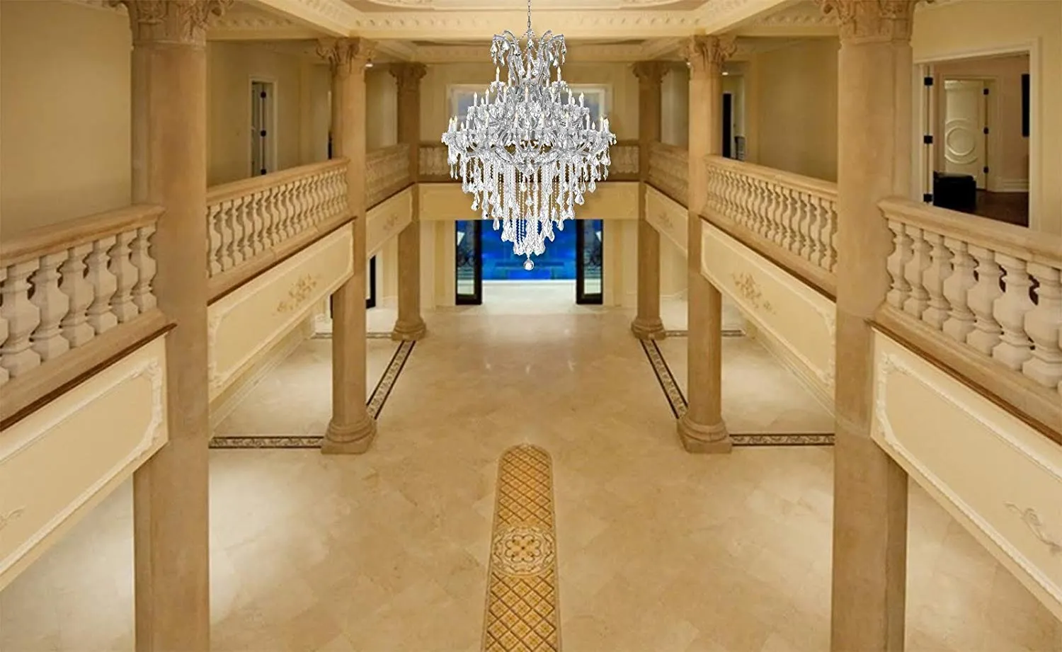 Set of 2-1 Large Foyer/Entryway Maria Theresa Empress Crystal (tm) Chandeliers Lighting! H 60" W 52" and 1 Chandelier Crystal Lighting Chandeliers H30 X W28 - CS/B12/2756/36 1   CS/21532/12 1