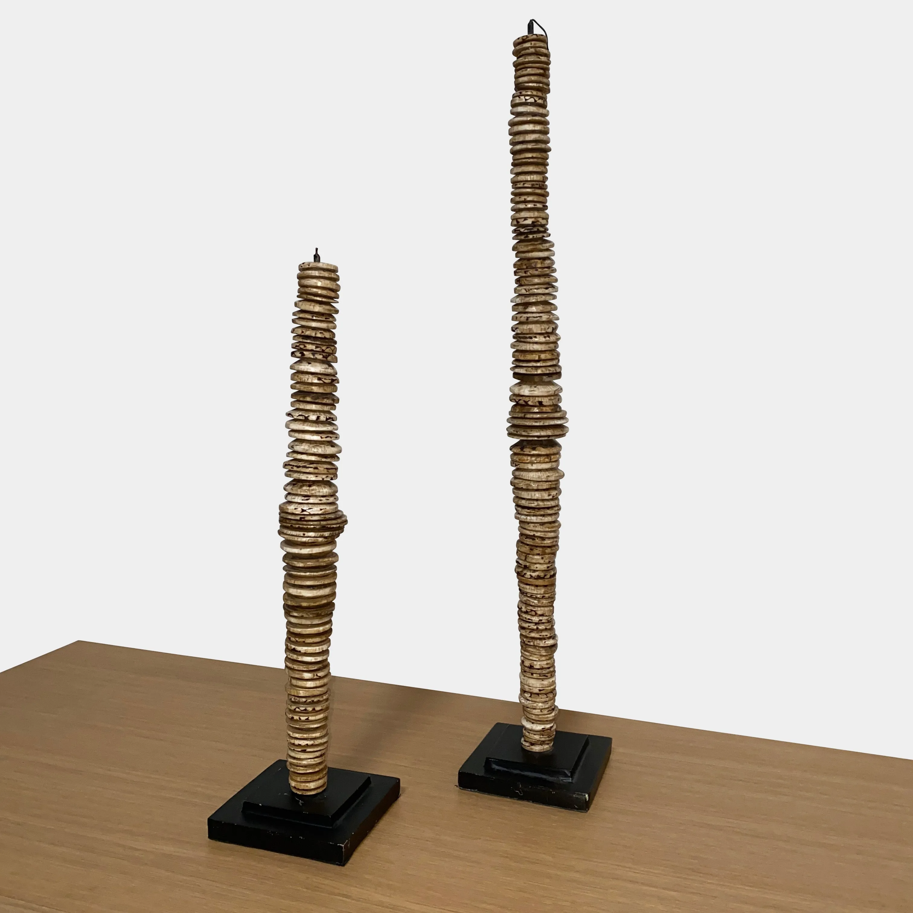 Set of Two Shell Countertop Sculptures