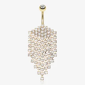 Shimmering Golden Array Belly Button Ring