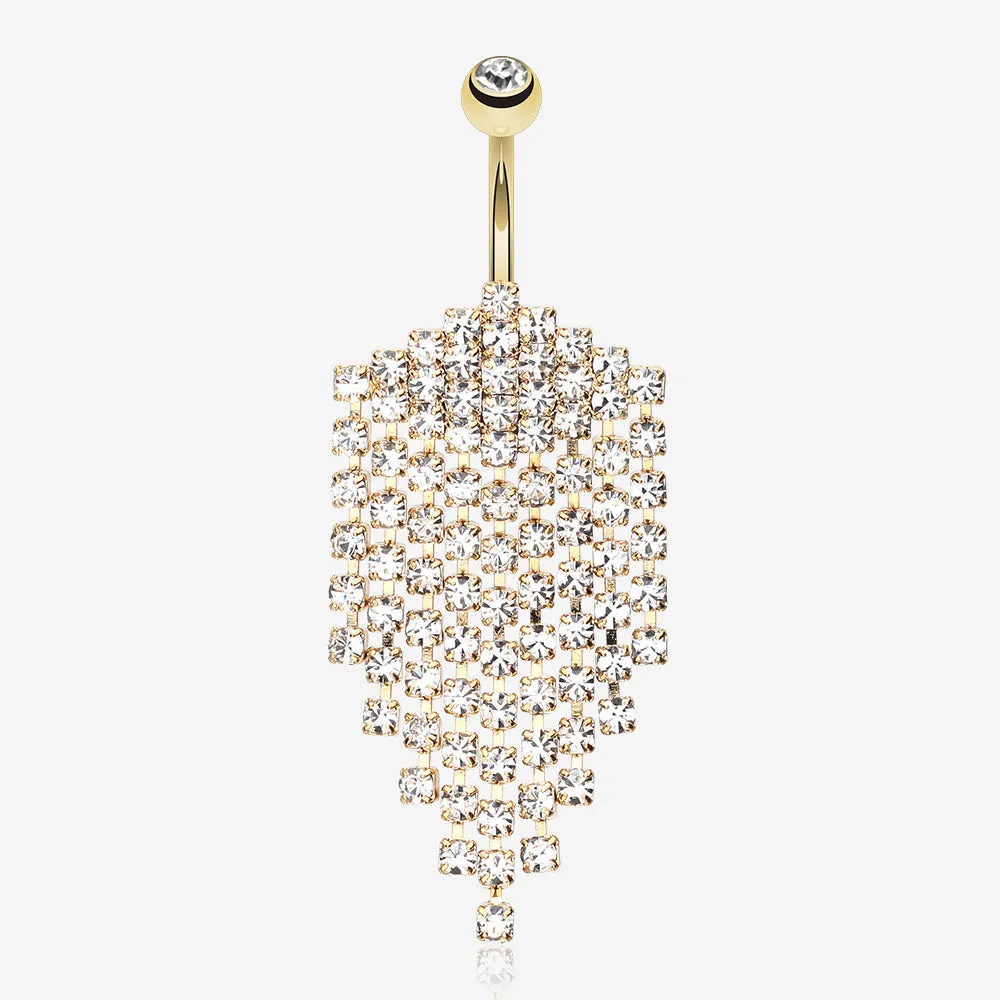 Shimmering Golden Array Belly Button Ring
