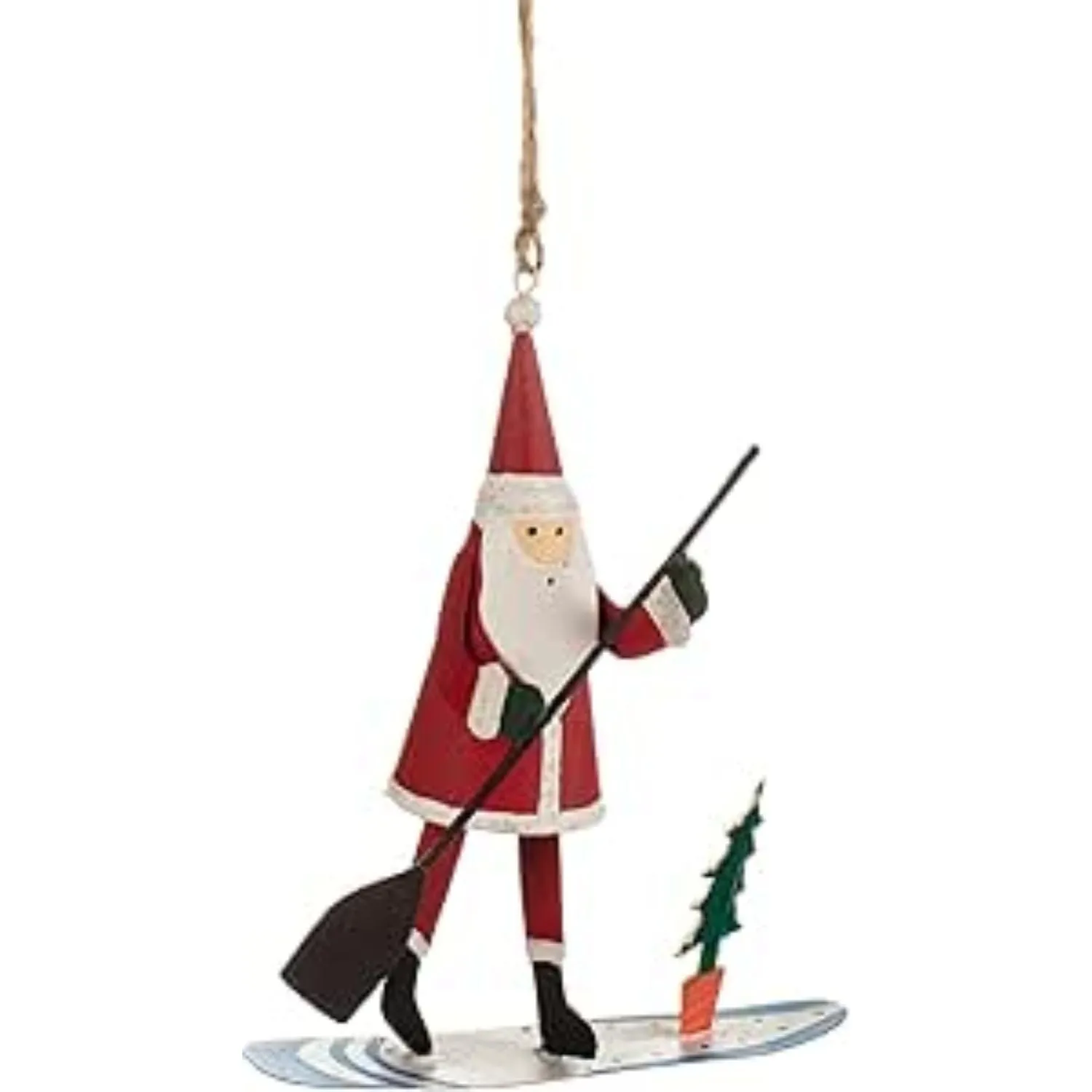 Shoeless Joe Paddle Board Santa Hanging Decoration