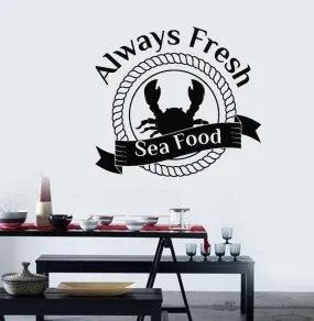 SnappySticker Asian Food Always Fresh Sea Food Wall Sticker PVC Vinyl Easy to Stick (27 X 30)