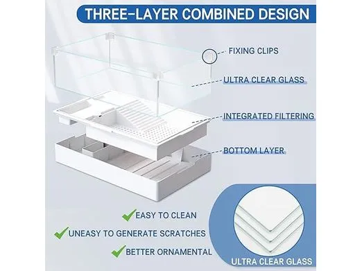 Split Glass Combination Turtle Tank (Large) Xiaomi Version