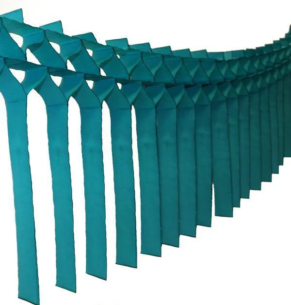 Teal Green 12 Ft Tissue Macrame Garland