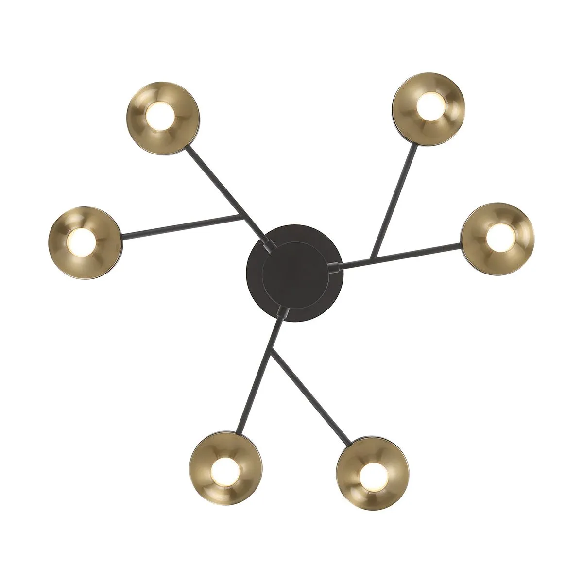 Torcia 12 Lights 24 in. LED Chandelier Black & Gold Finish