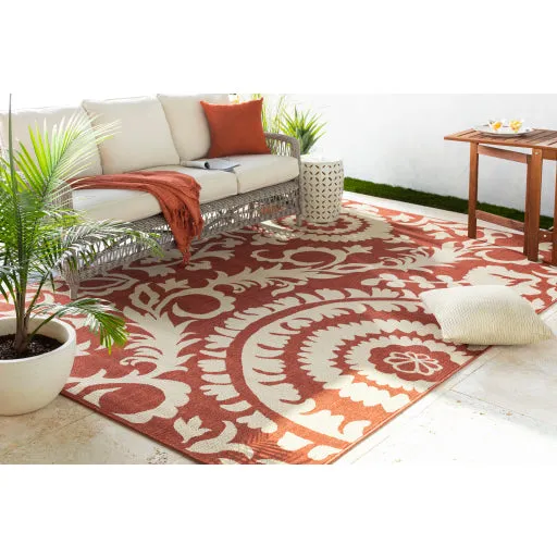 Tori Cotton Burnt Orange Throw 4'1"W x 4'11"L