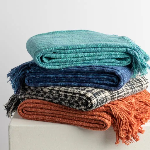 Tori Cotton Burnt Orange Throw 4'1"W x 4'11"L
