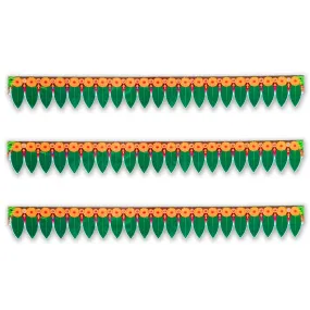 Traditional Mango Leaf Torans for Door Entrance| Printed Mango Leaves Toran for Main Doors |Festival Decoration Items for Saraswathi Pooja Marriage |God Mango Leaves Thoranam (Pack of 3)