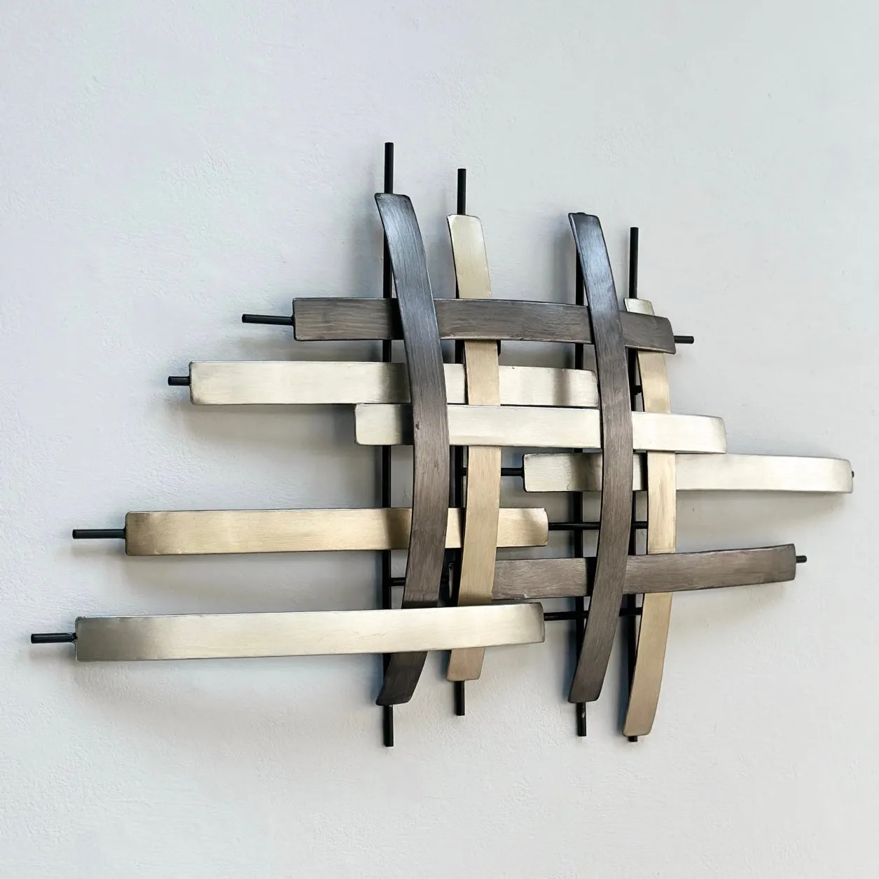 Tricolor Abstract Modern Metal Wall Art