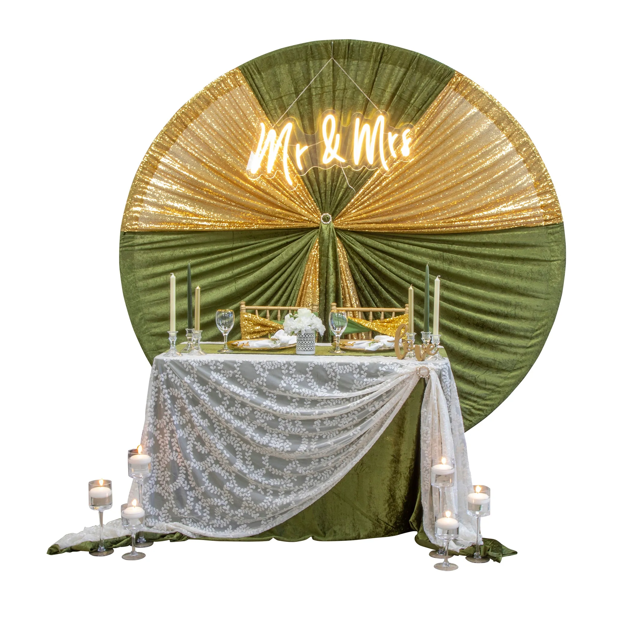Velvet Table Runner - Olive Green