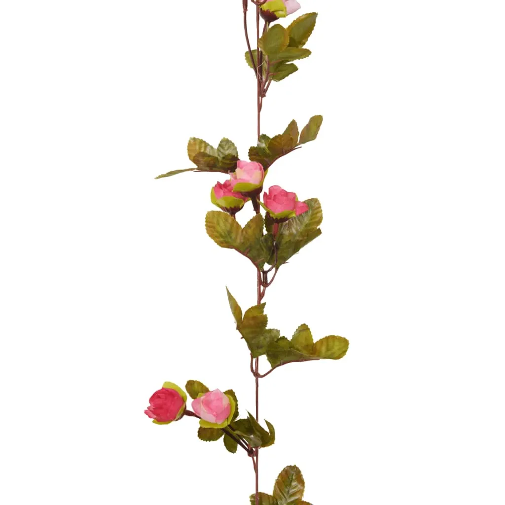 vidaXL 6-Piece Christmas Flower Garlands - Rose, 215 cm - Elegant Indoor & Outdoor Decorations