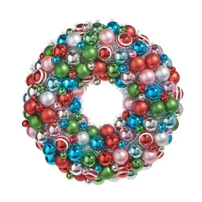 Vintage Ornament And Tinsel Wreath 20"