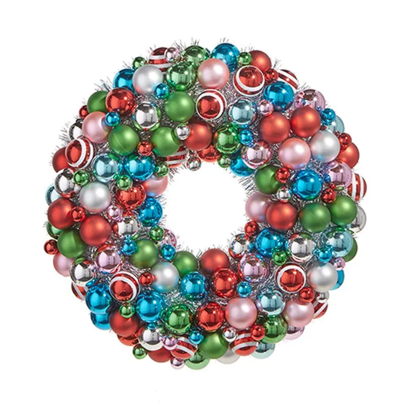 Vintage Ornament And Tinsel Wreath 20"