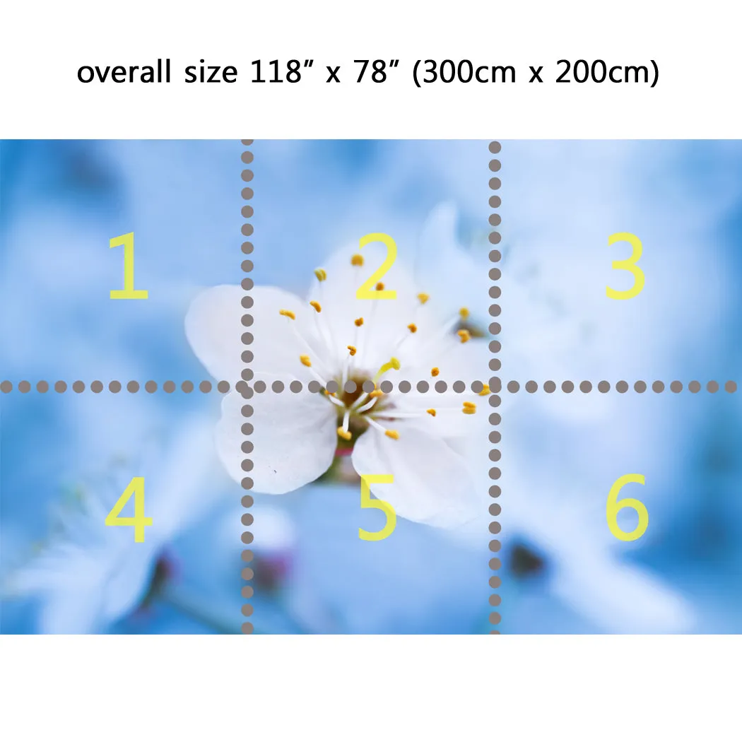Wall Mural Flower Photography Spring blossoming, Peel and Stick Fabric Wallpaper for Interior Home Decor