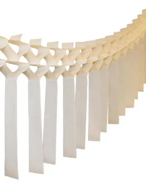White 12 Ft Tissue Macrame Garland