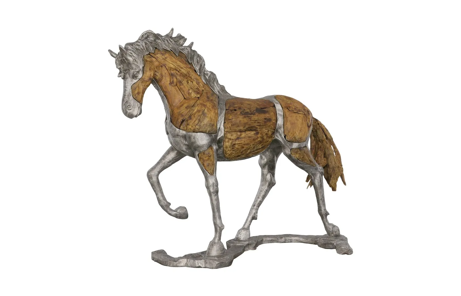 Woodland Mustang Walking Horse Sculpture